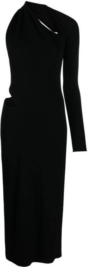 Versace Asymmetrische midi-jurk Zwart