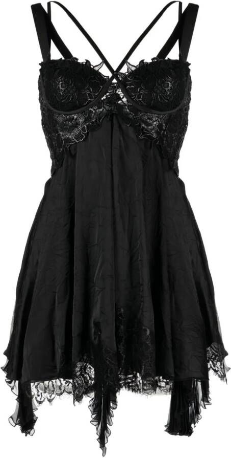 Versace Asymmetrische mini-jurk Zwart