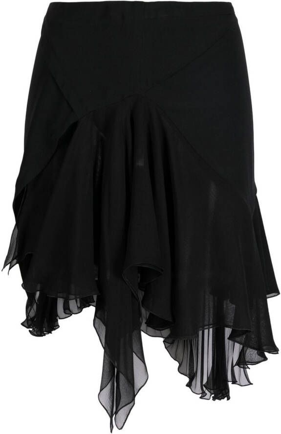 Versace Asymmetrische plooirok Zwart