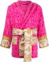 Versace Korte badjas met tekst Roze - Thumbnail 1