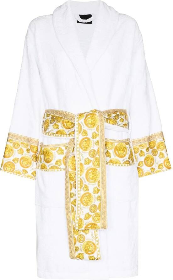 Versace Badjas met ceintuur Wit