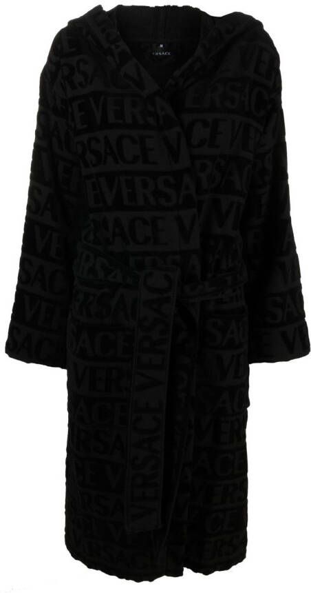 Versace Badjas met ceintuur Zwart