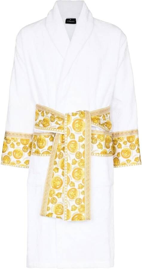Versace Badjas met gestrikte taille Wit