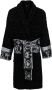 Versace Katoenen badjas met tekst Zwart - Thumbnail 1