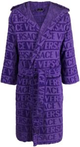 Versace Badjas met logoprint Paars