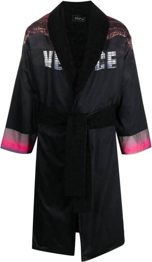 Versace Badjas met print Zwart