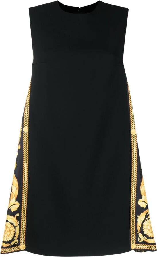 Versace Barocco Mini-jurk met contrasterend vlak Zwart