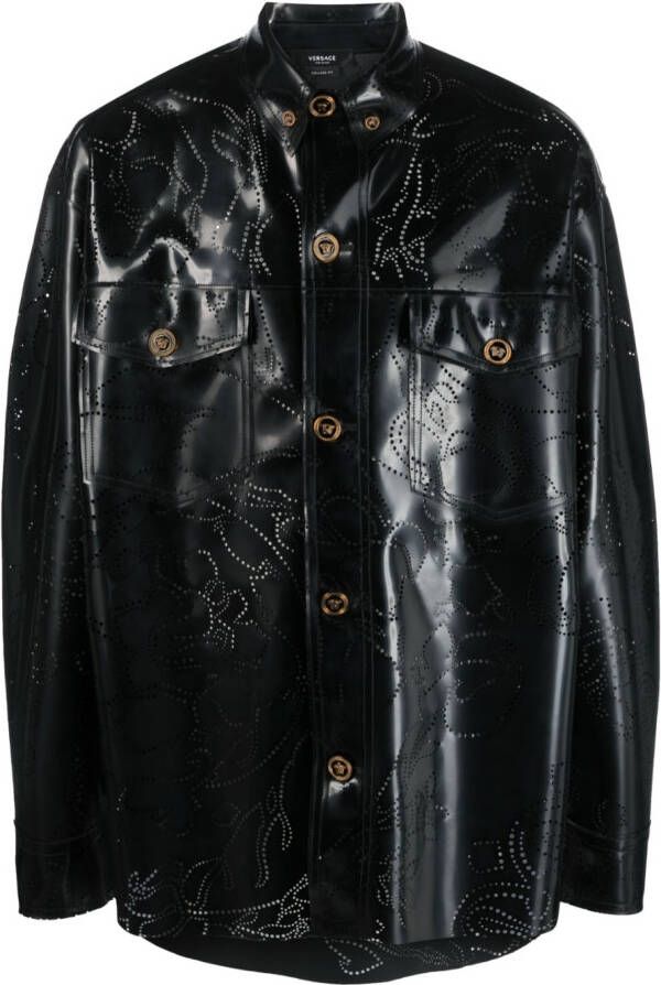 Versace Latex shirtjack Zwart