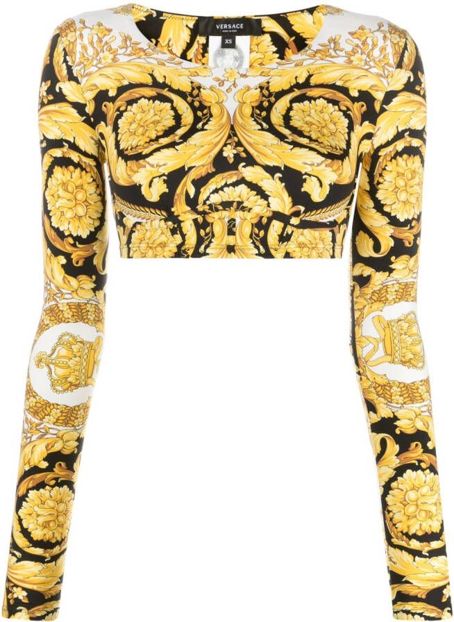 Versace Sweater met Barocco print Wit