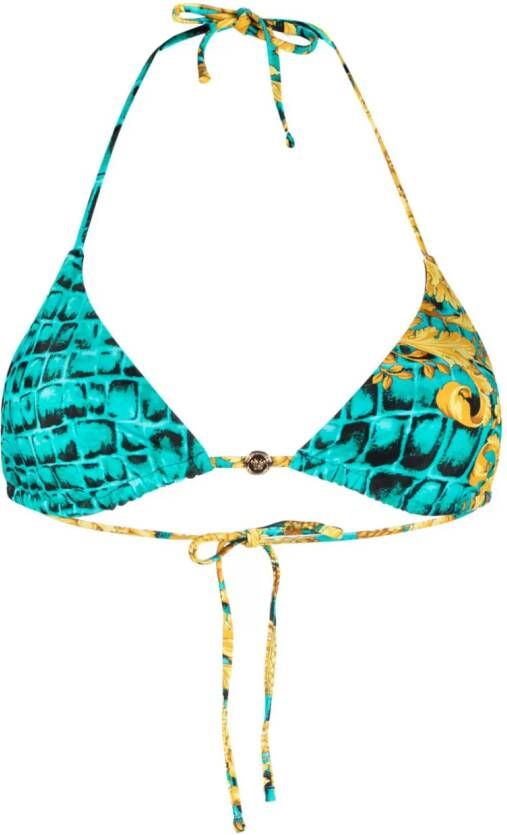 Versace Bikinitop met barokprint Groen