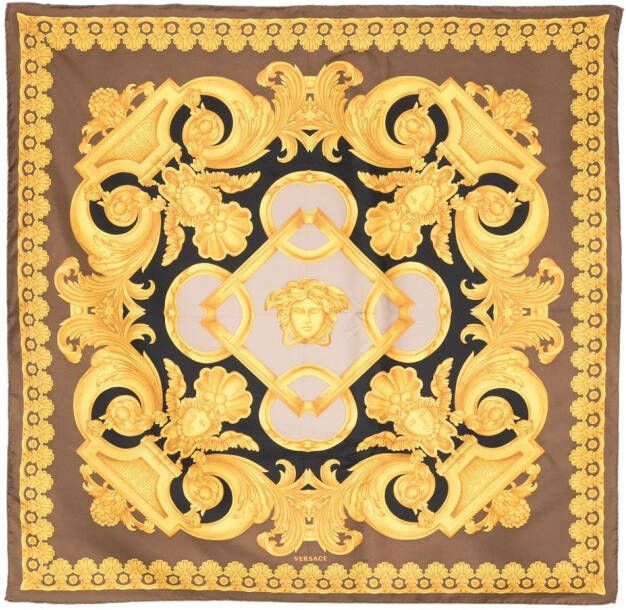 Versace Sjaal met barokprint Geel