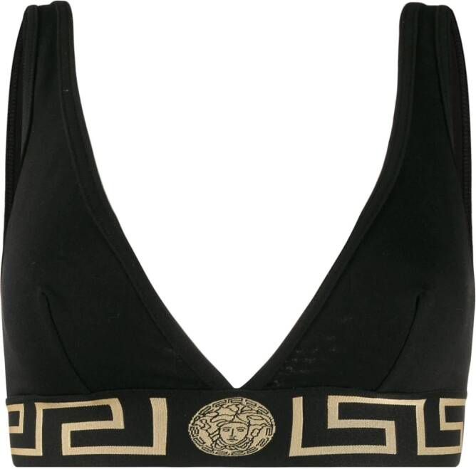 Versace Triangel bh met Greca patroon Zwart