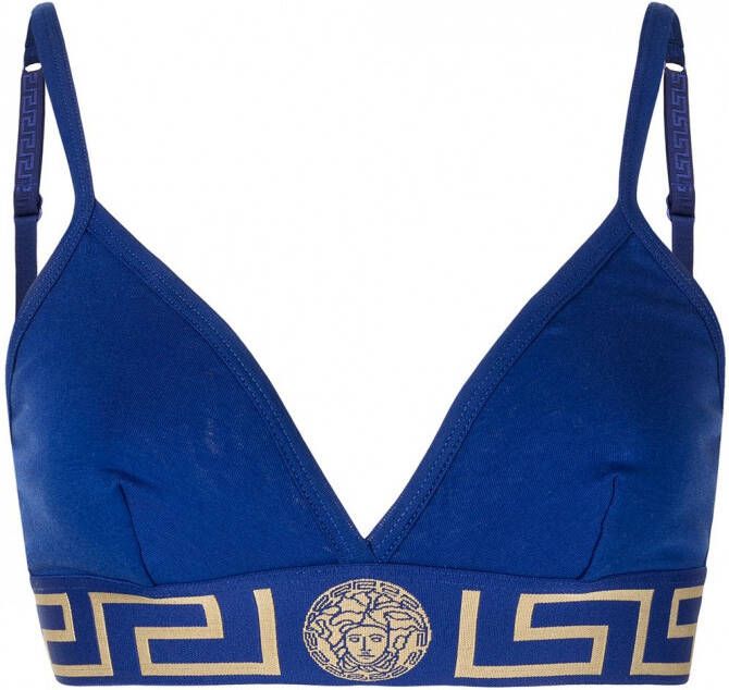 Versace Triangel bh met Greca patroon Blauw