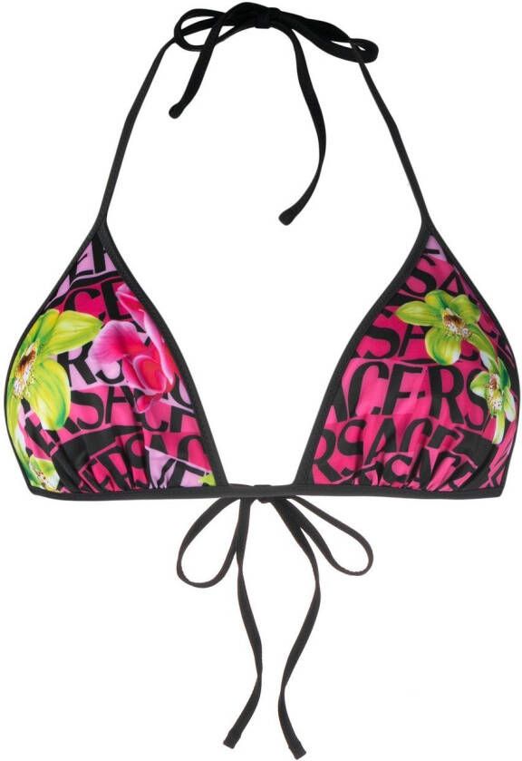 Versace Bikini met bloemenprint Zwart