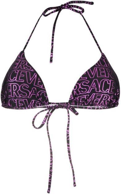 Versace Bikini met logoprint Zwart
