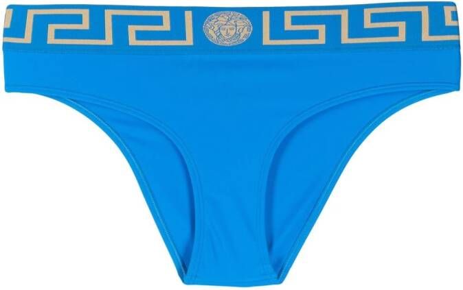 Versace Bikinislip met Greca-print Blauw