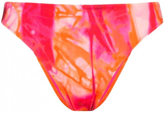 Versace Bikinislip met tie-dye print Roze