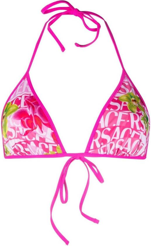Versace Bikinitop met bloemenprint Roze