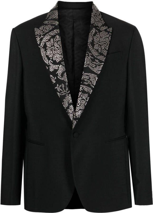 Versace Blazer met Barocco print Zwart