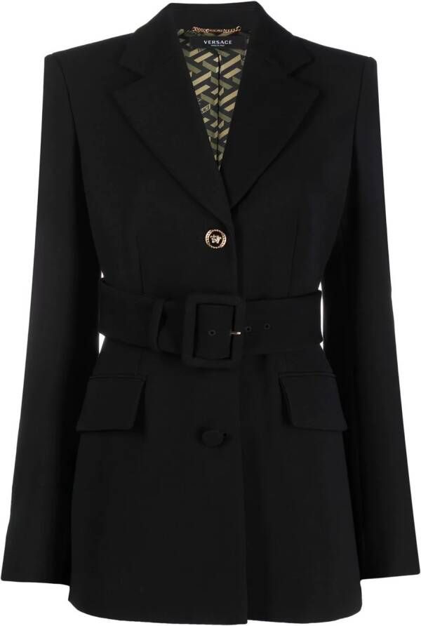 Versace Blazer met ceintuur Zwart