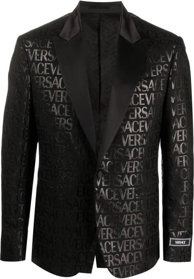 Versace Blazer met enkele rij knopen Zwart
