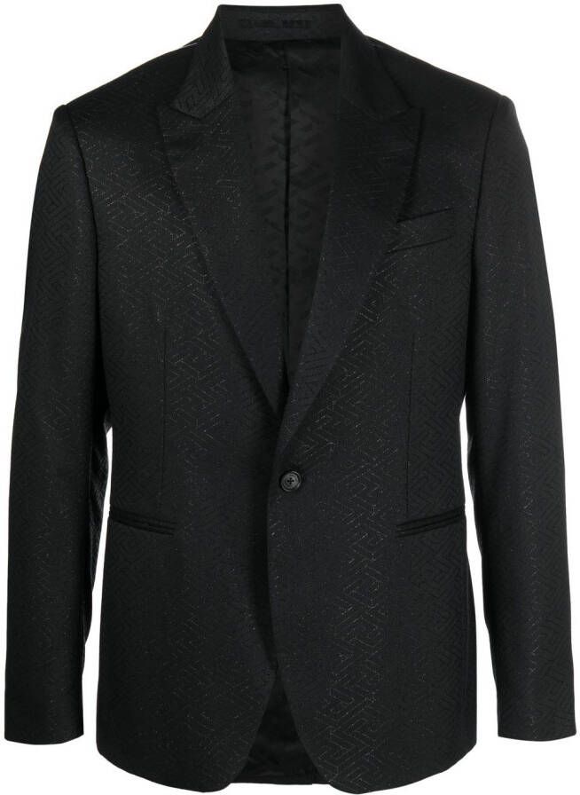 Versace Blazer met geometrisch jacquard Zwart