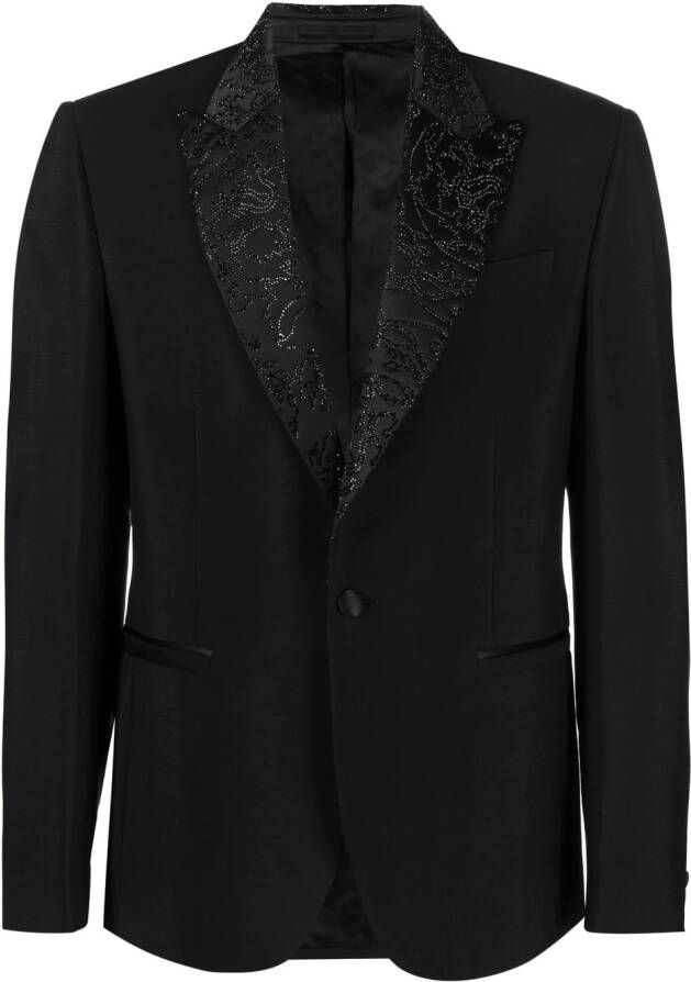 Versace Barocco Silhouette blazer verfraaid met stras Zwart
