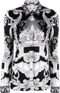 Versace Blouse met barokprint Zwart