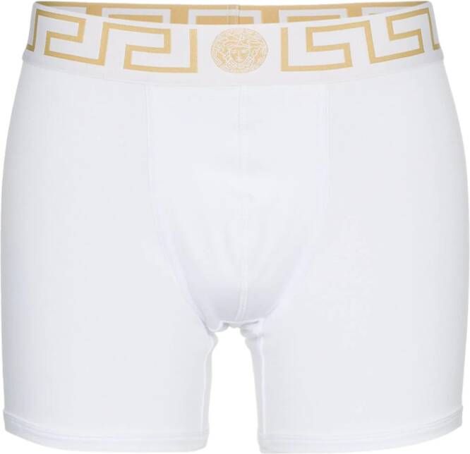 Versace boxershorts met geborduurd logo Wit