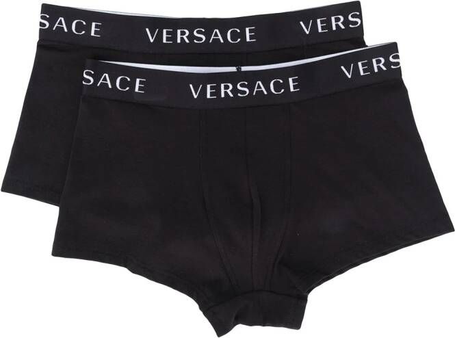 Versace Boxershorts met logo tailleband Zwart