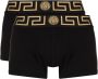 Versace Zwarte katoenen boxershort met Greca-detail Black Heren - Thumbnail 1