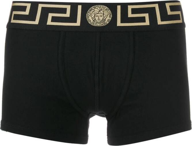 Versace Boxershorts met Medusa Greek Key tailleband Zwart