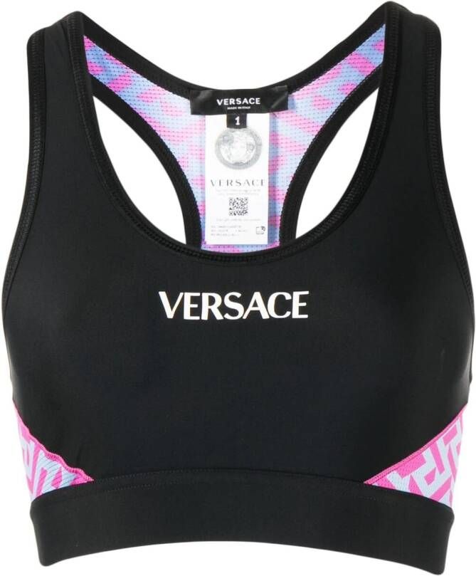Versace Bralette met logoprint Zwart
