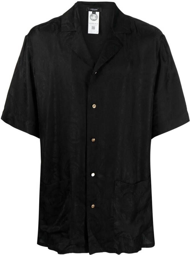 Versace Overhemd met brokaat-effect Zwart