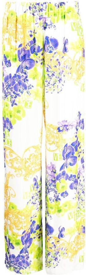 Versace Broek met bloemenprint Veelkleurig