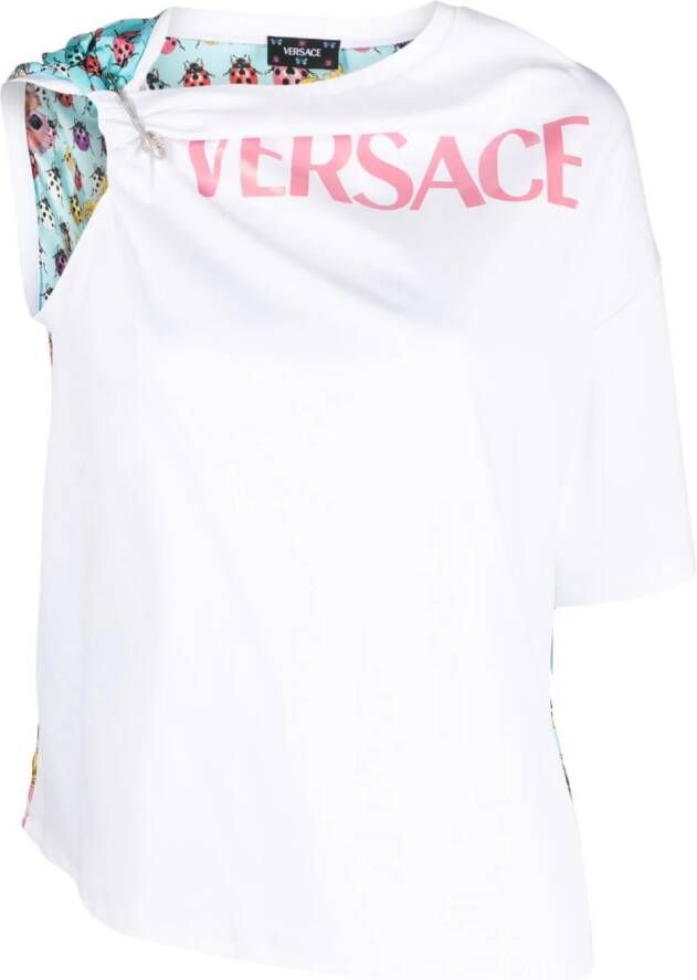 Versace Butterflies logo T-Shirt Wit