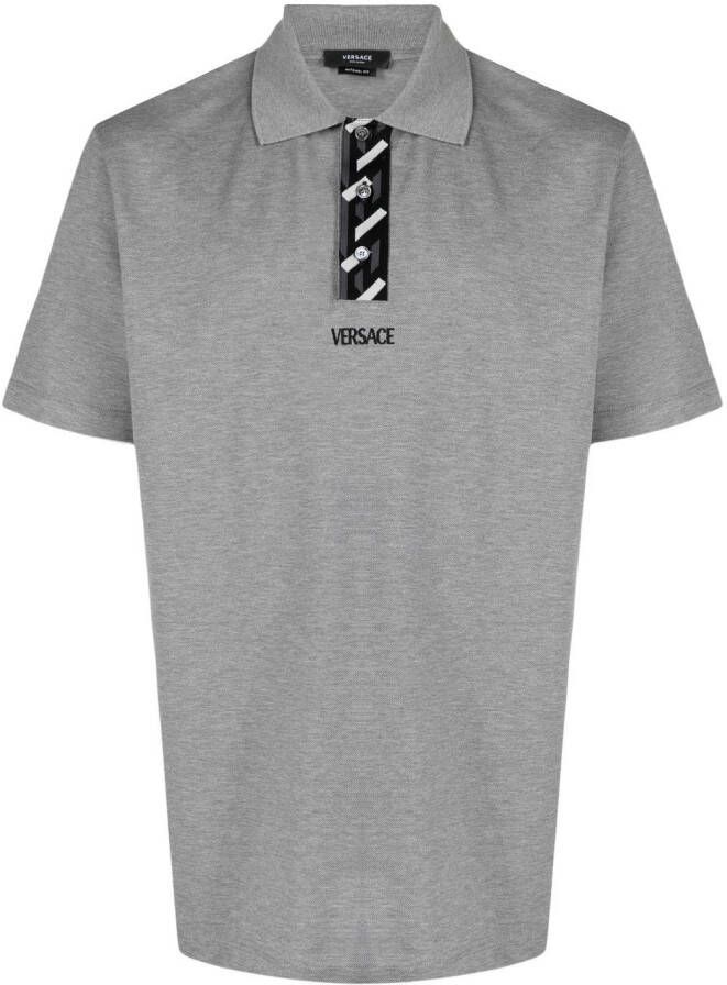 Versace Poloshirt met geborduurd logo Grijs