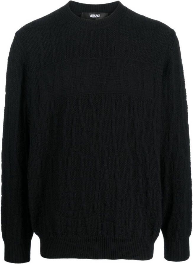 Versace Kabelgebreide trui Zwart