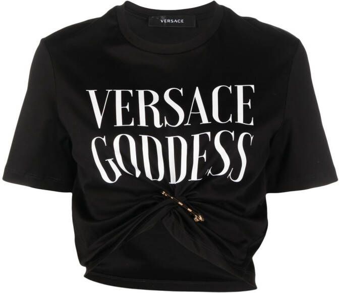 Versace Cropped T-shirt Zwart