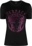 Versace T-shirt met kristallen logo Zwart - Thumbnail 1