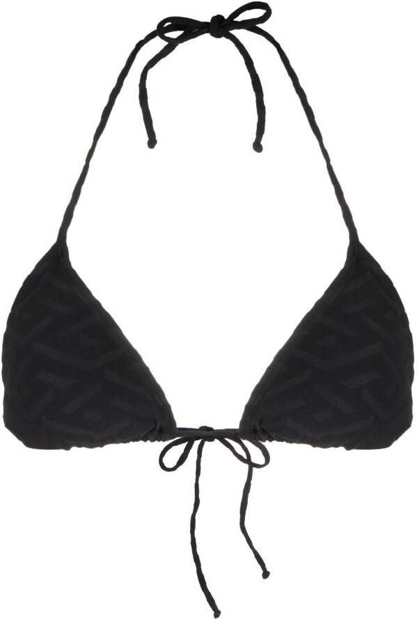 Versace Bikinitop met monogram reliëf Zwart