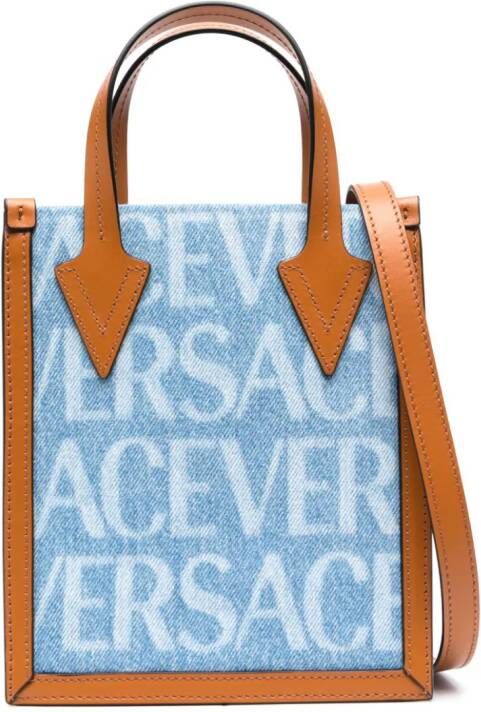 Versace Shopper met logoprint Blauw