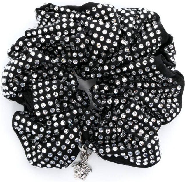 Versace Scrunchie met logo amulet Zwart
