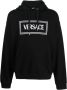 Versace 90s Vintage hoodie met geborduurd logo Zwart - Thumbnail 1