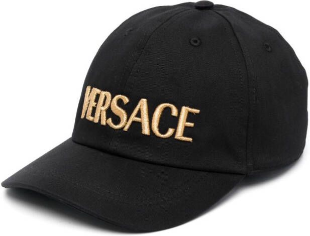 Versace Honkbalpet met geborduurd logo Zwart