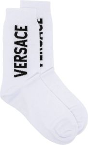 Versace Enkelsokken met logo Wit