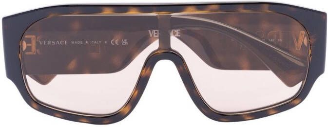 Versace Eyewear 90s Mask zonnebril Bruin