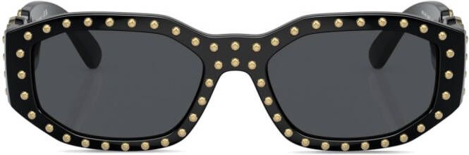 Versace Eyewear Zonnebril verfraaid met studs Zwart