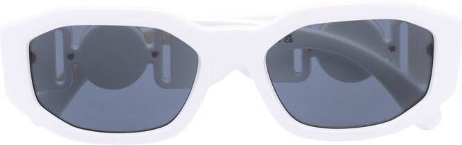 Versace Eyewear Biggie zonnebril met geometrisch montuur Wit