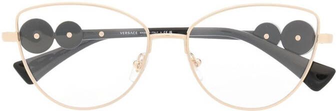 Versace Eyewear Bril met logoplakkaat Goud